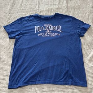 Vintage Ralph Lauren Mens XL Faded Block Letter Spell Out Short Sleeve T-Shirt